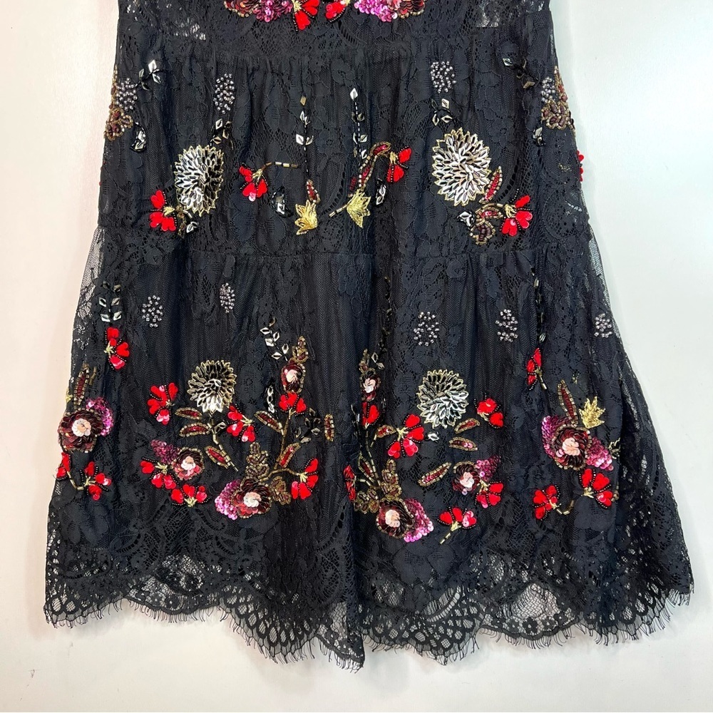 Parker NY Janina Sequin Lace Dress Black Size Small - Picture 5 of 14